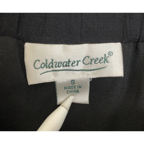 COLDWATER CREEK Midi Skirt Sz S‎ Black Sheer Layered Paisley Whimsigoth Vamp EUC - Picture 5 of 9